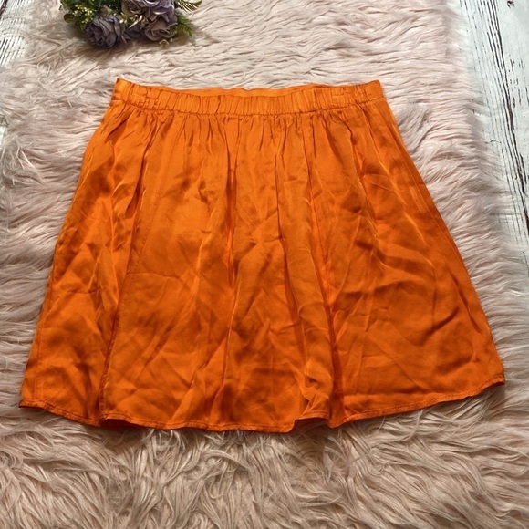 Nation LTD Birdie Flirty Orange Satin Skirt sz S - Picture 9 of 9